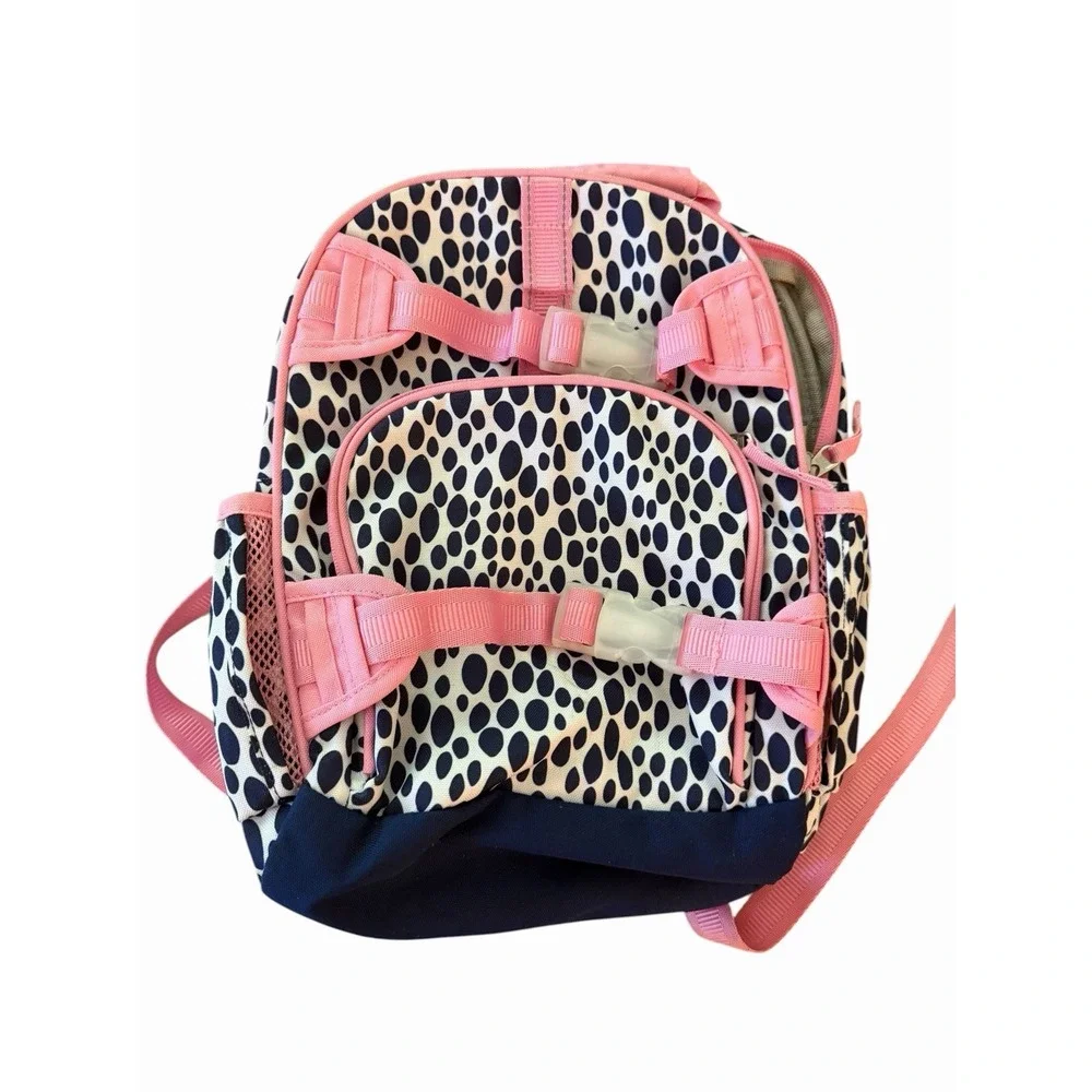 Pottery Barn Kids Small Backpack Mackenzie Blue Pink Dalmatian Dot Book Bag